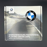 4er Set Original BMW Nabendeckel Feststehend Spinner Blau/Weiß nabennerd24.de