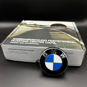 4er Set Original BMW Nabendeckel Feststehend Spinner Blau/Weiß nabennerd24.de