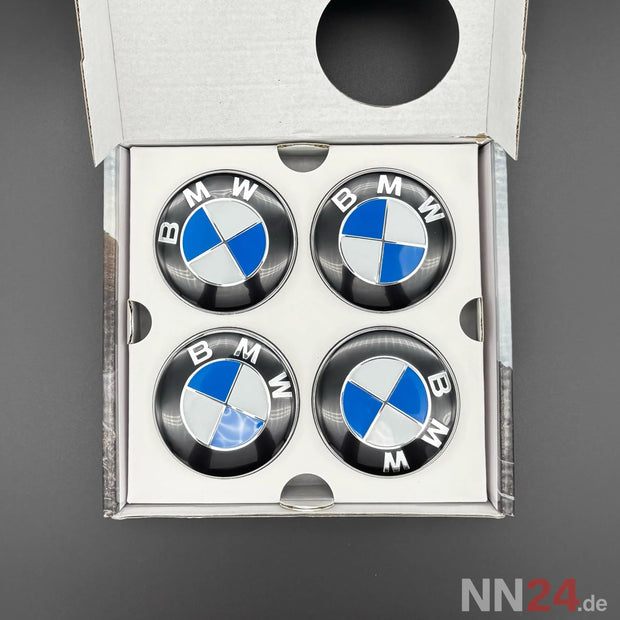 4er Set BMW Nabendeckel Feststehend Blau/Weiß nabennerd24.de