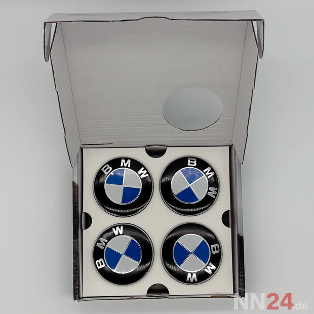 4er Set BMW Nabendeckel Feststehend Blau/Weiß nabennerd24.de