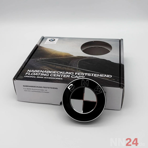 4er Set BMW Nabendeckel Feststehend Schwarz/Weiß nabennerd24.de