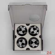 4er Set BMW Nabendeckel Feststehend Schwarz/Weiß nabennerd24.de