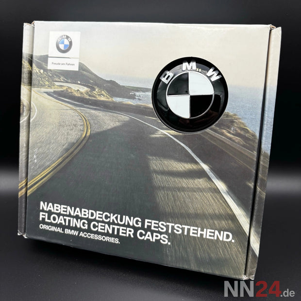 4er Set BMW Nabendeckel Feststehend Schwarz/Weiß nabennerd24.de