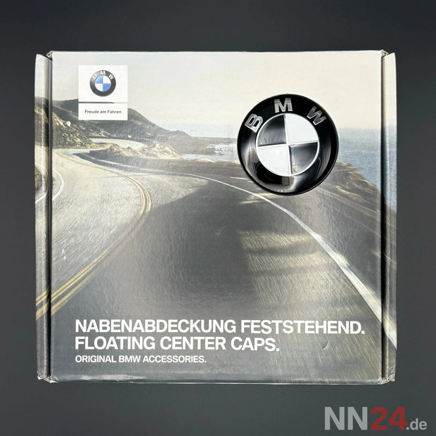 4er Set BMW Nabendeckel Feststehend Schwarz/Weiß nabennerd24.de