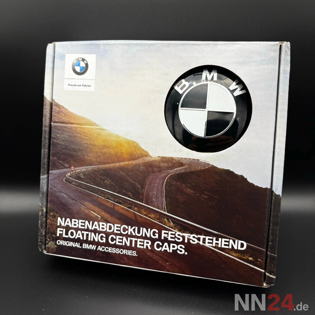 4er Set BMW Nabendeckel Feststehend Schwarz/Weiß nabennerd24.de