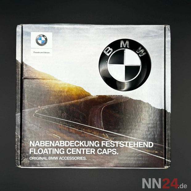 4er Set BMW Nabendeckel Feststehend Schwarz/Weiß nabennerd24.de