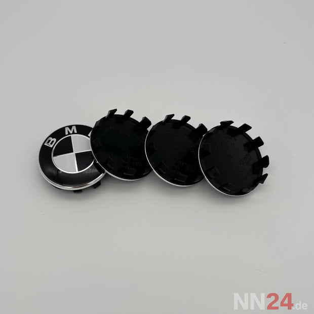 4er Set BMW Nabendeckel Klassisch Schwarz/Weiß nabennerd24.de