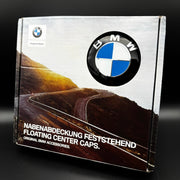 4er Set Original BMW Nabendeckel Feststehend Spinner Blau/Weiß nabennerd24.de