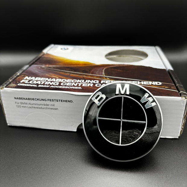 4er Set Original BMW Nabendeckel Feststehend Spinner All Black nabennerd24.de