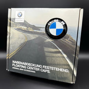 4er Set Original BMW Nabendeckel Feststehend Spinner Blau/Weiß nabennerd24.de