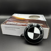 4er Set Original BMW Nabendeckel Feststehend Spinner Schwarz/Weiß nabennerd24.de